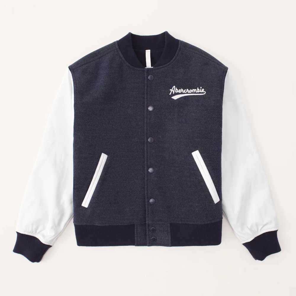 NWOT Abercrombie Kids (Boys & Girls) Varsity Bomber Jacket - Size 9/10